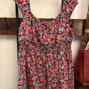 Old Navy Floral Mini Dress in Coral and Teal